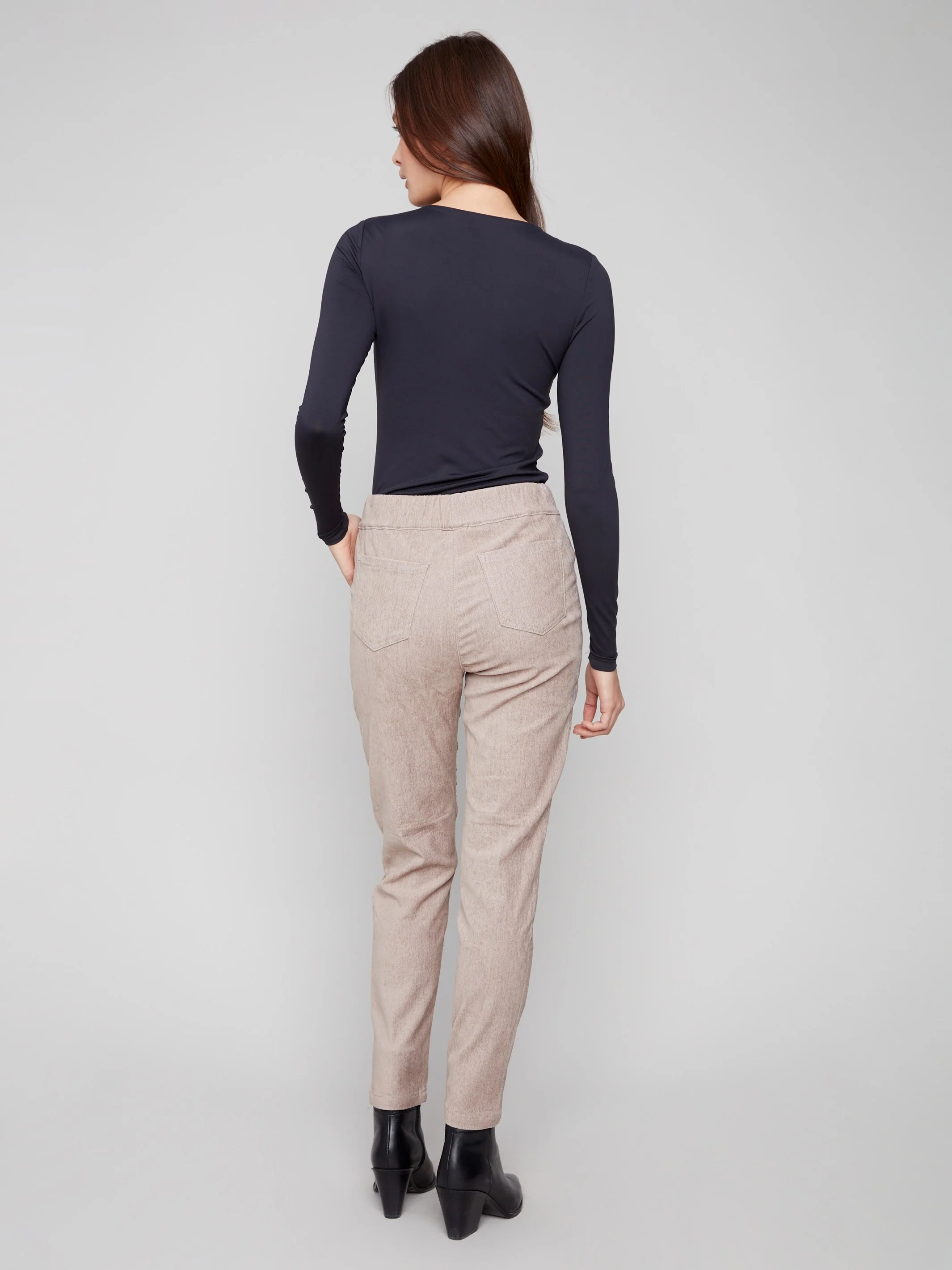 Corduroy Jogger Pants - Almond - Image 4