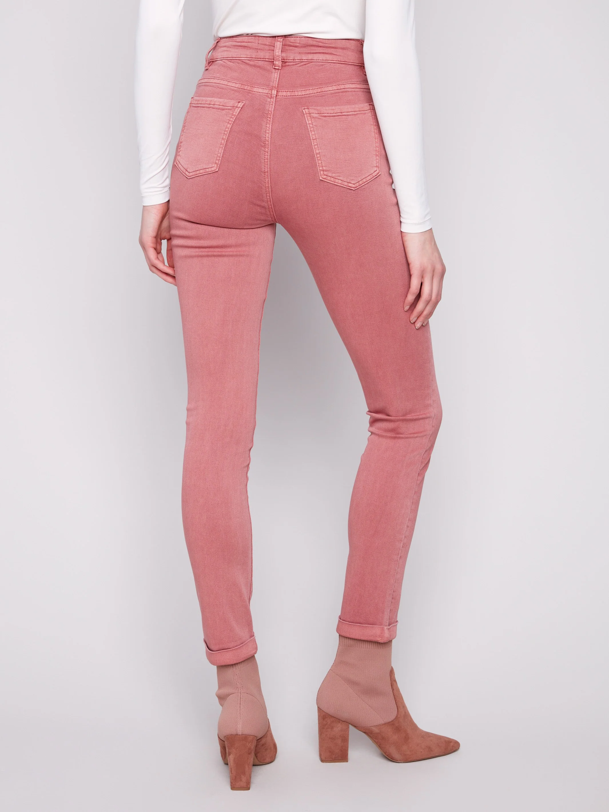 Cuffed Hem Twill Jeans - Primrose - Image 4