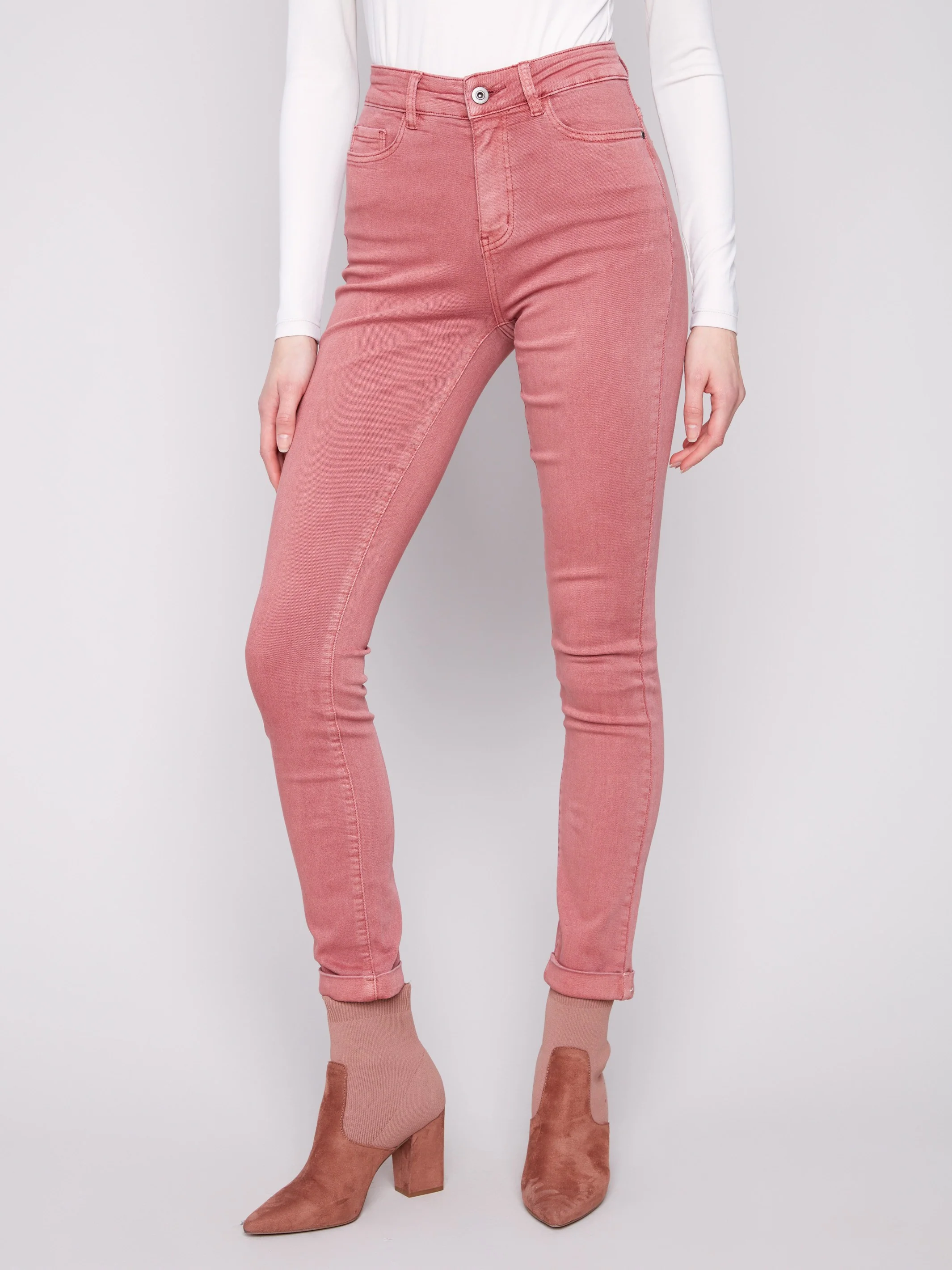 Cuffed Hem Twill Jeans - Primrose - Image 5