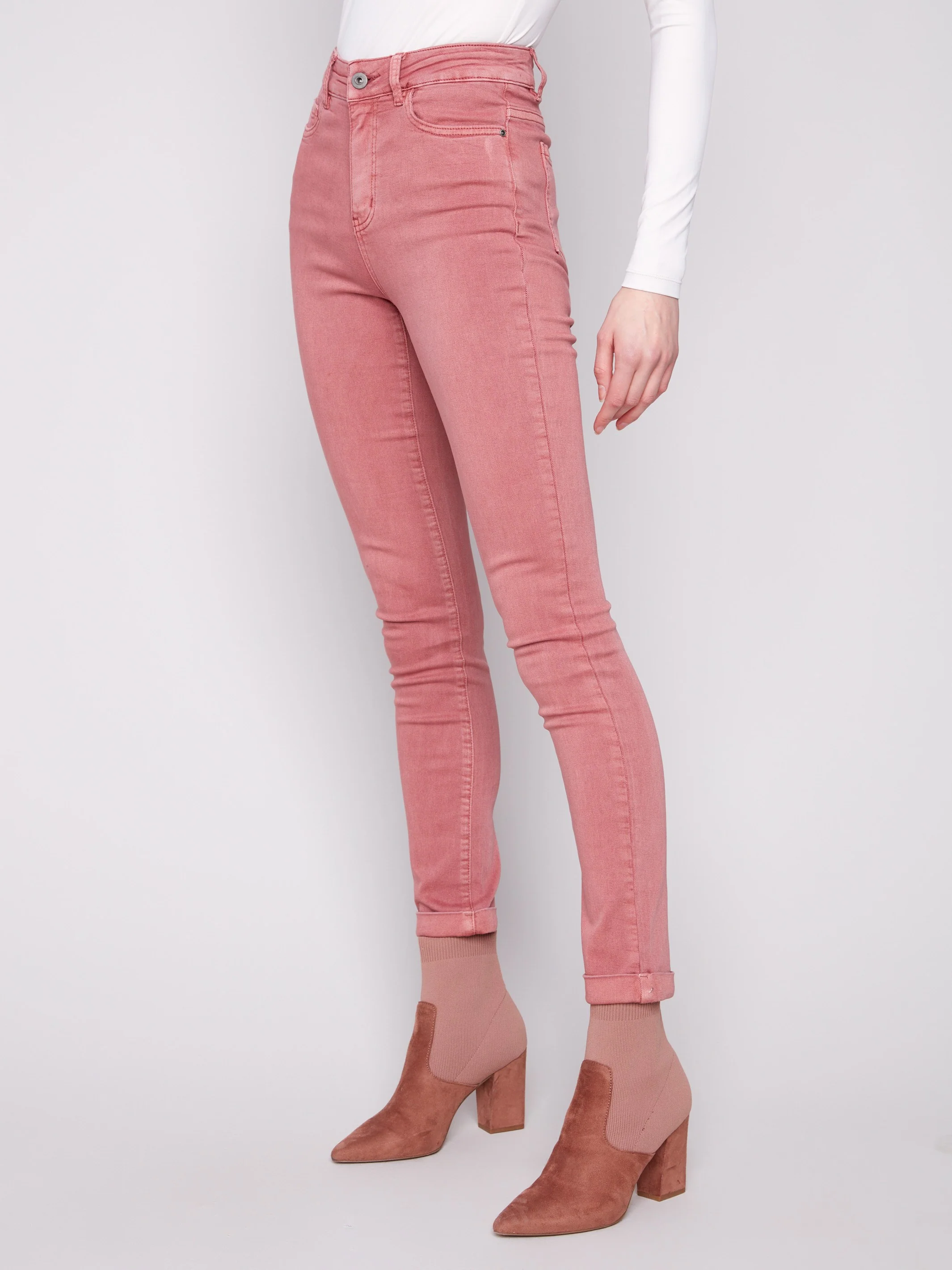 Cuffed Hem Twill Jeans - Primrose - Image 6