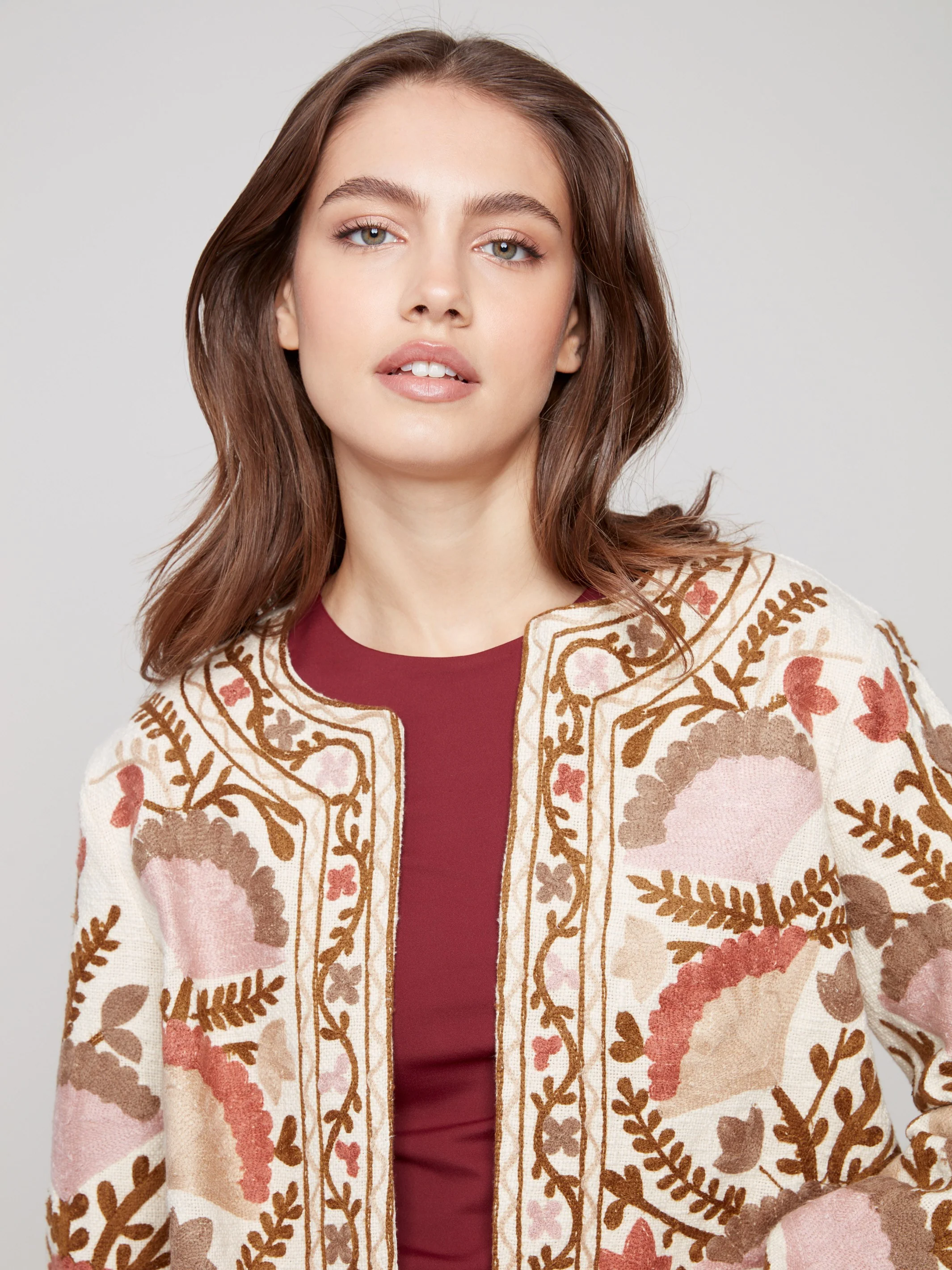 Embroidered Open Front Jacket - Ceremony - Image 3
