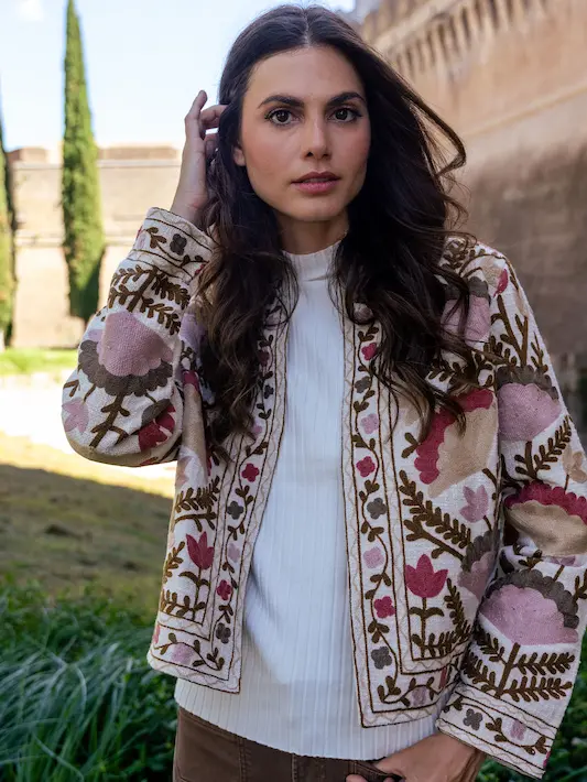 Embroidered Open Front Jacket - Ceremony - Image 9