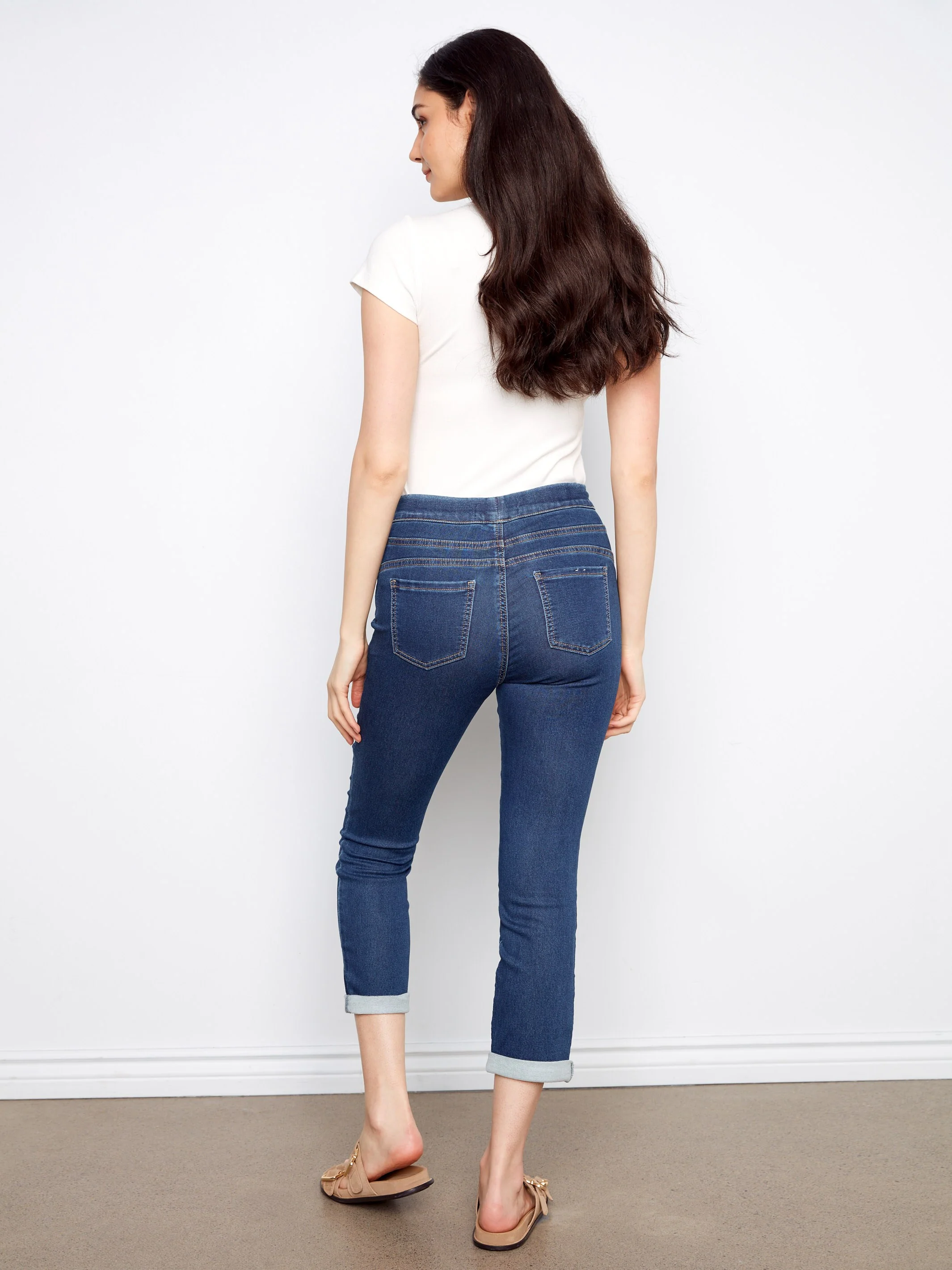 Knit Denim Jogger Pants - Indigo - Image 4