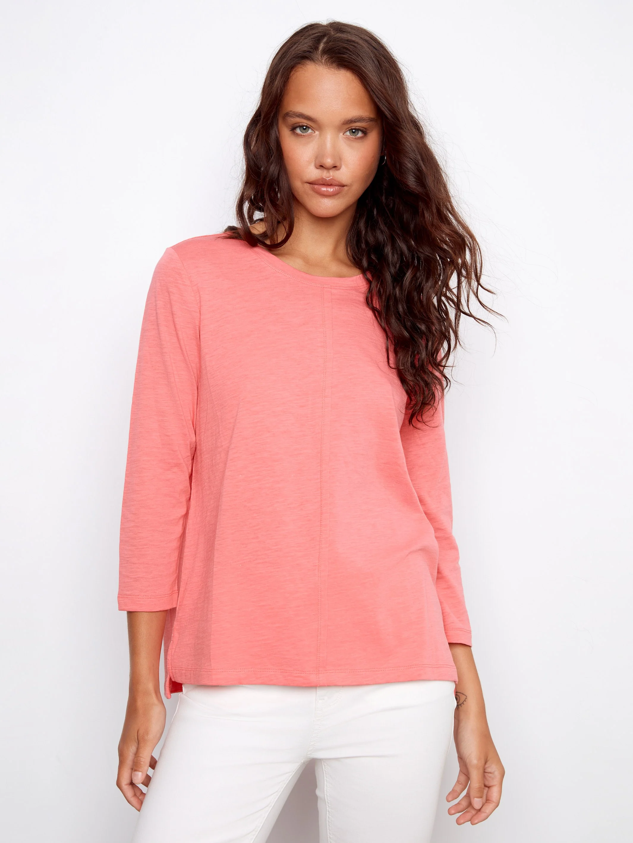Organic Cotton 3/4 Sleeve Top - Sorbet - Image 3