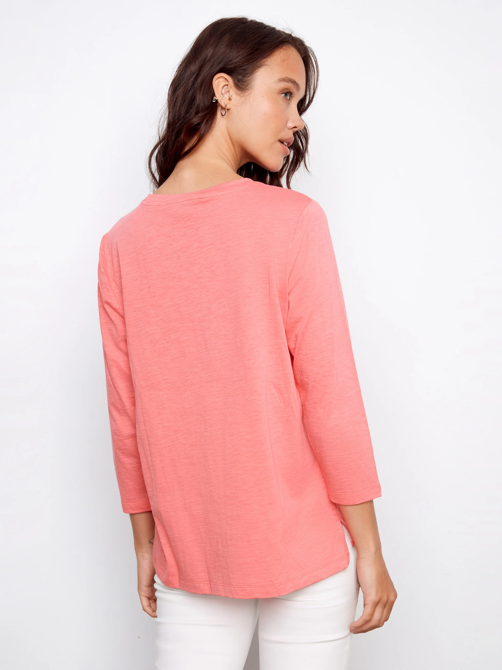 Organic Cotton 3/4 Sleeve Top - Sorbet - Image 4