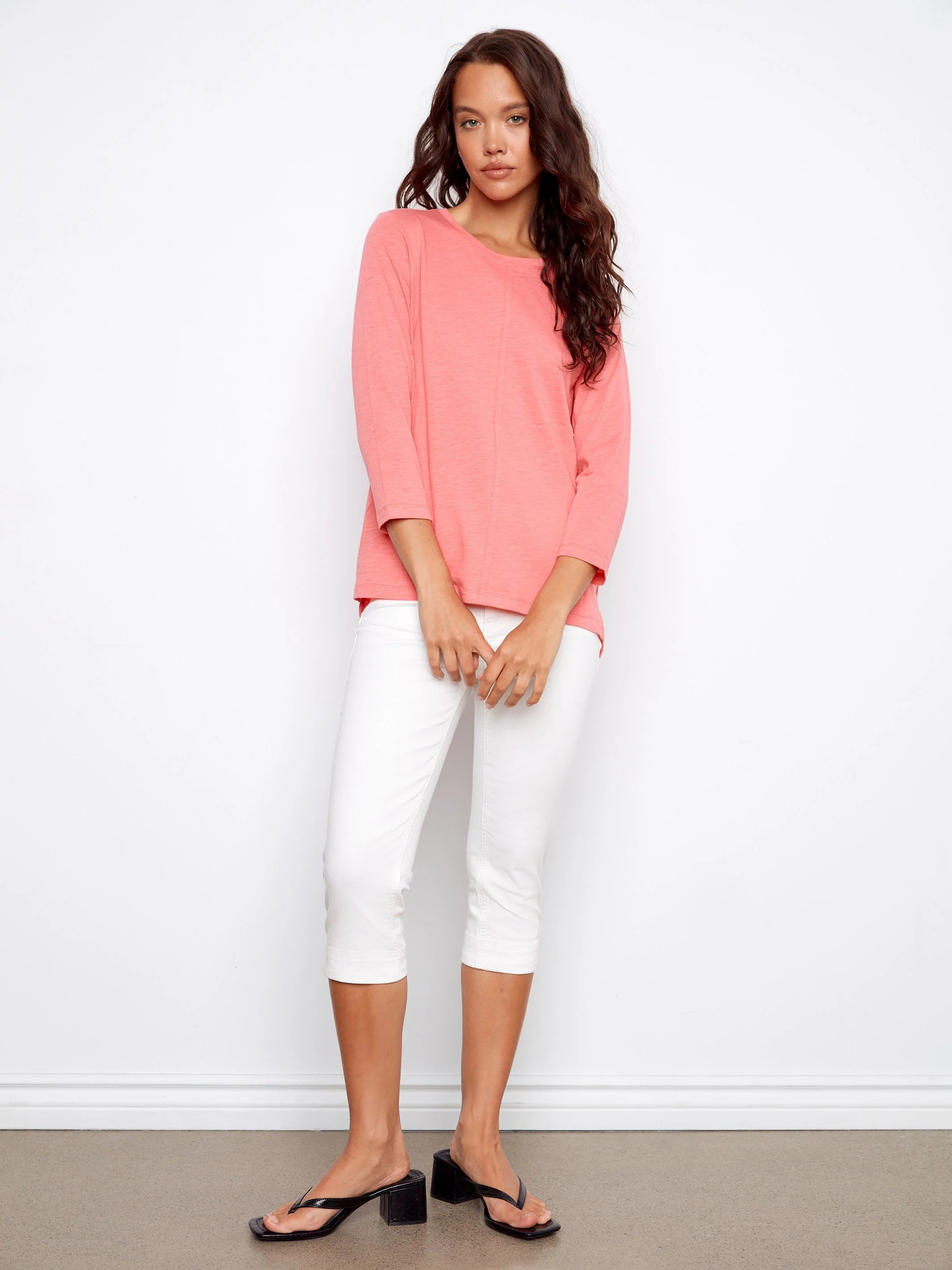 Organic Cotton 3/4 Sleeve Top - Sorbet - Image 5