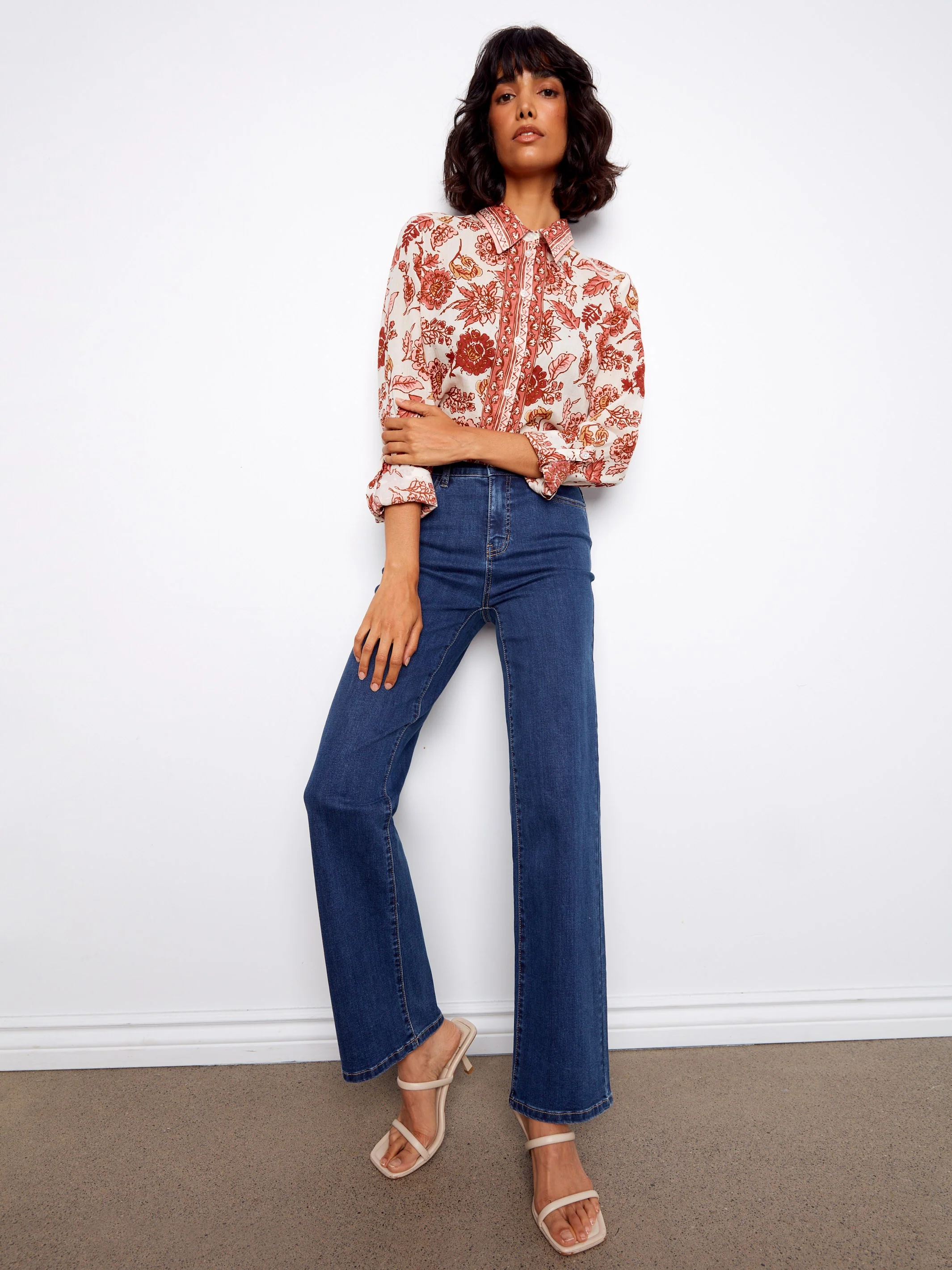 Printed Cotton Voile Button-Up Blouse - Florelle - Image 6