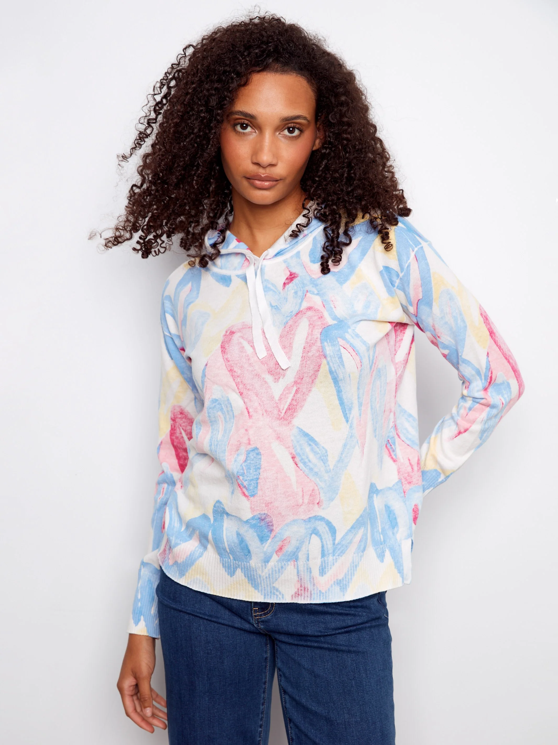 Reverse Print Hoodie Sweater - Rainbow - Image 4