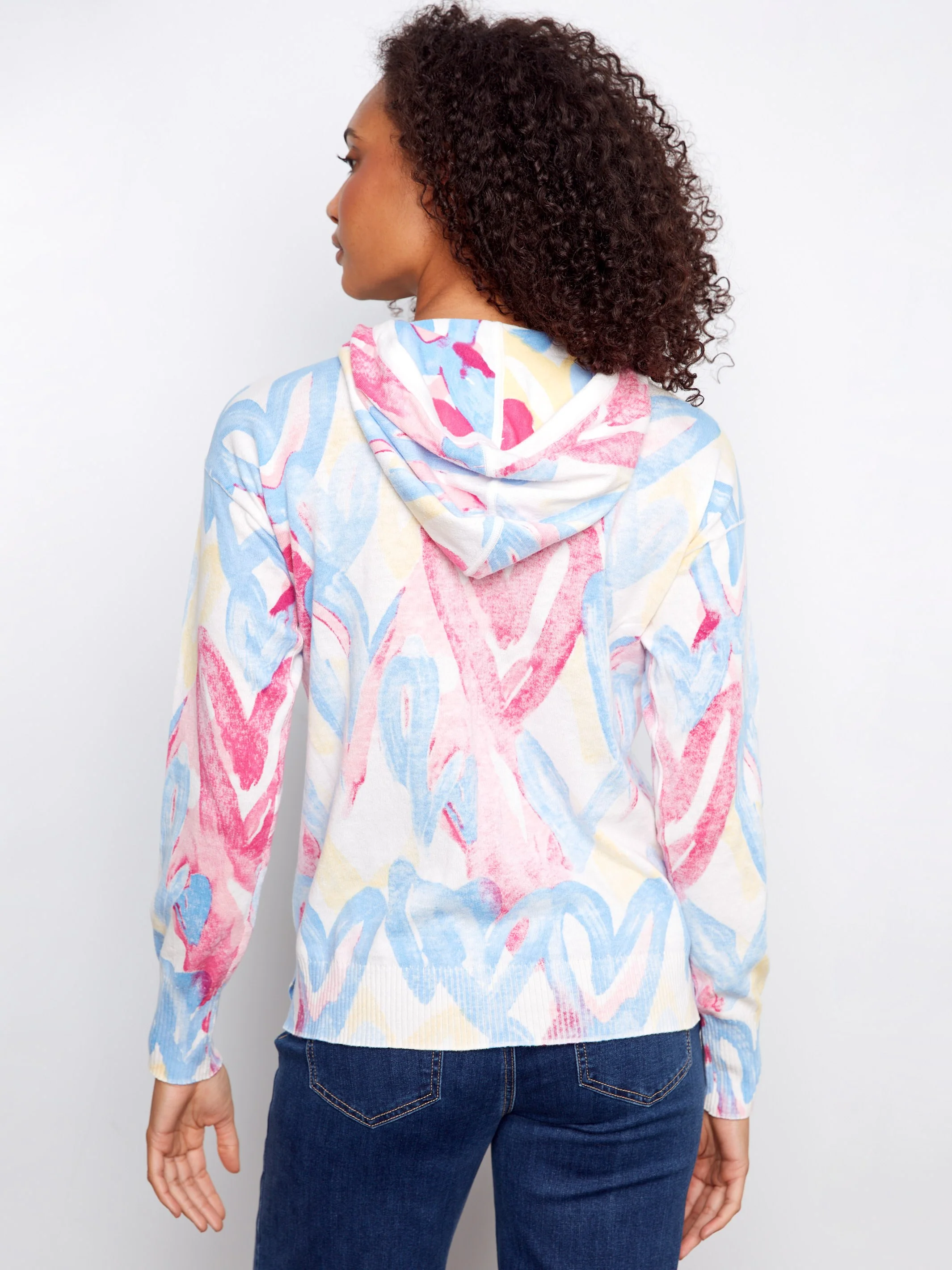 Reverse Print Hoodie Sweater - Rainbow - Image 5
