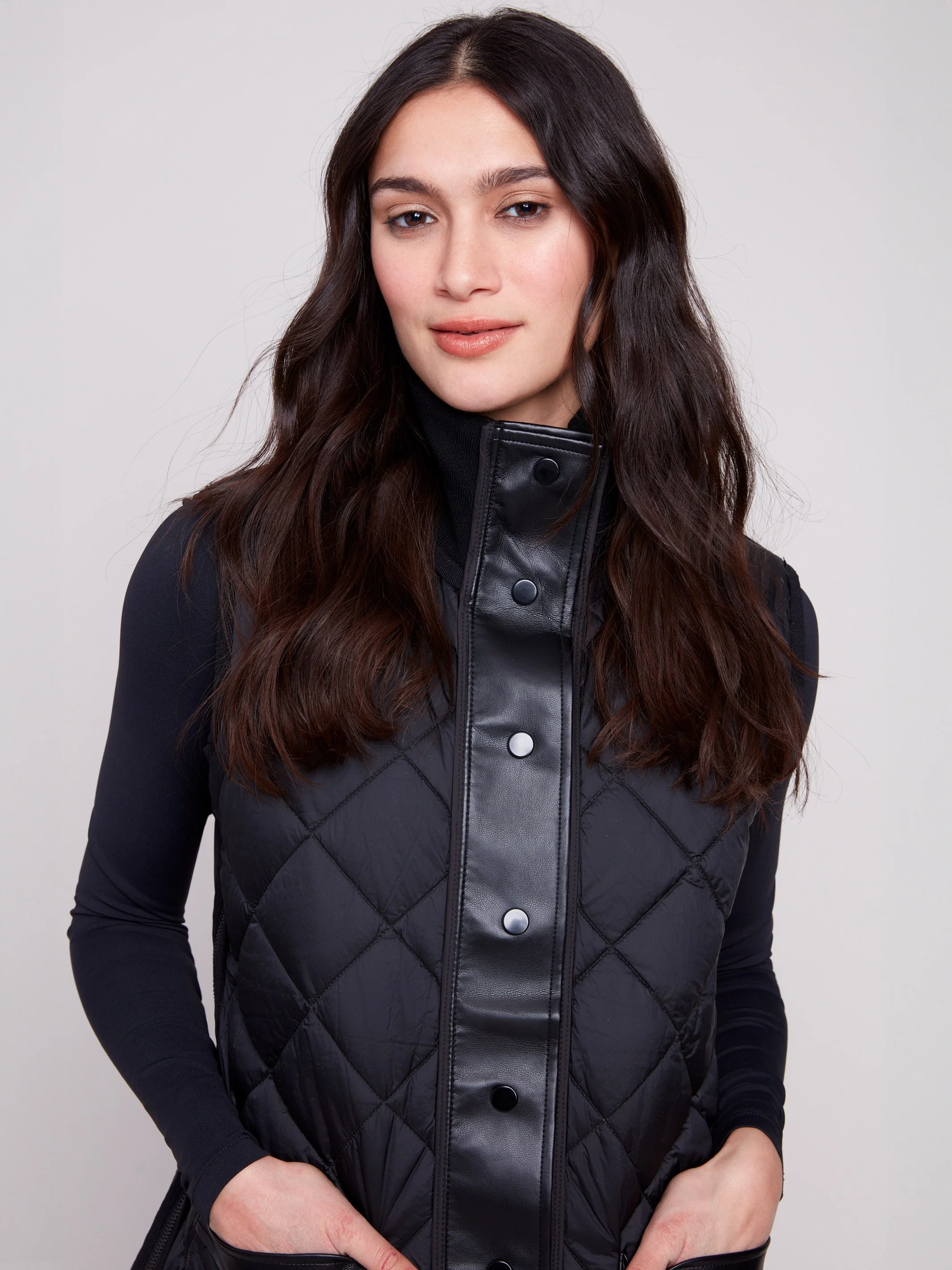 Reversible Button-Front Quilted Vest - Spruce - Image 6
