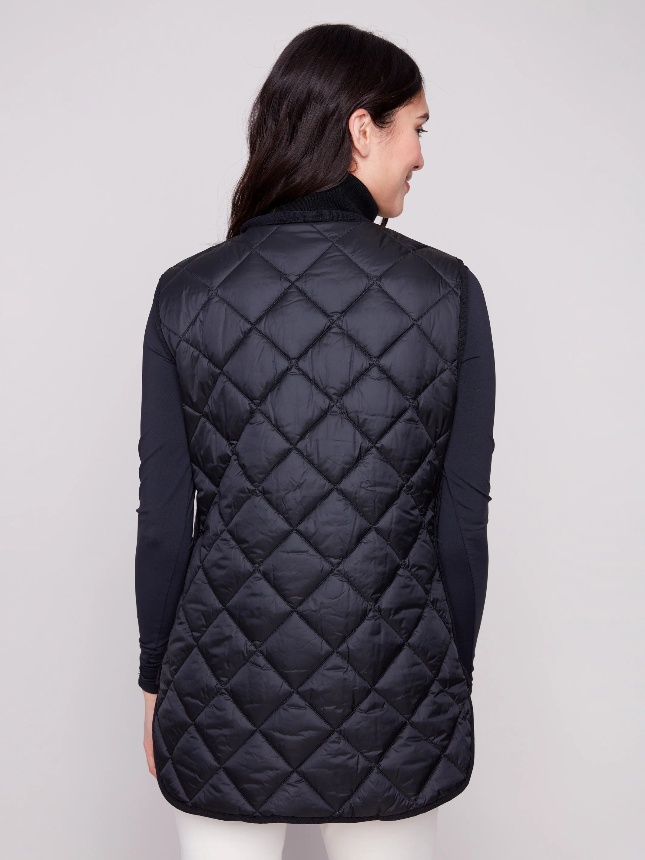 Reversible Button-Front Quilted Vest - Spruce - Image 7