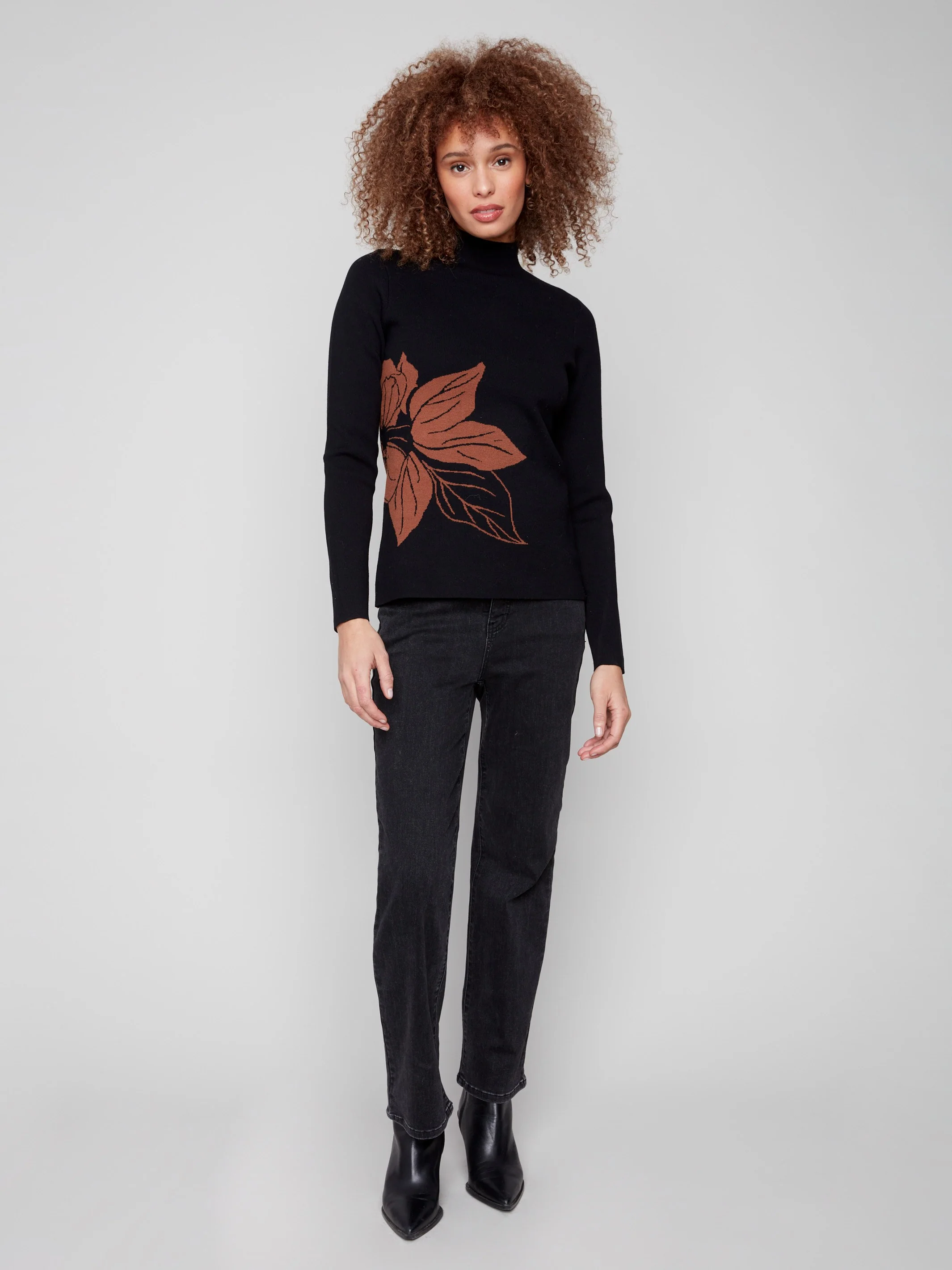 Reversible Mock Neck Sweater - Cacao - Image 4