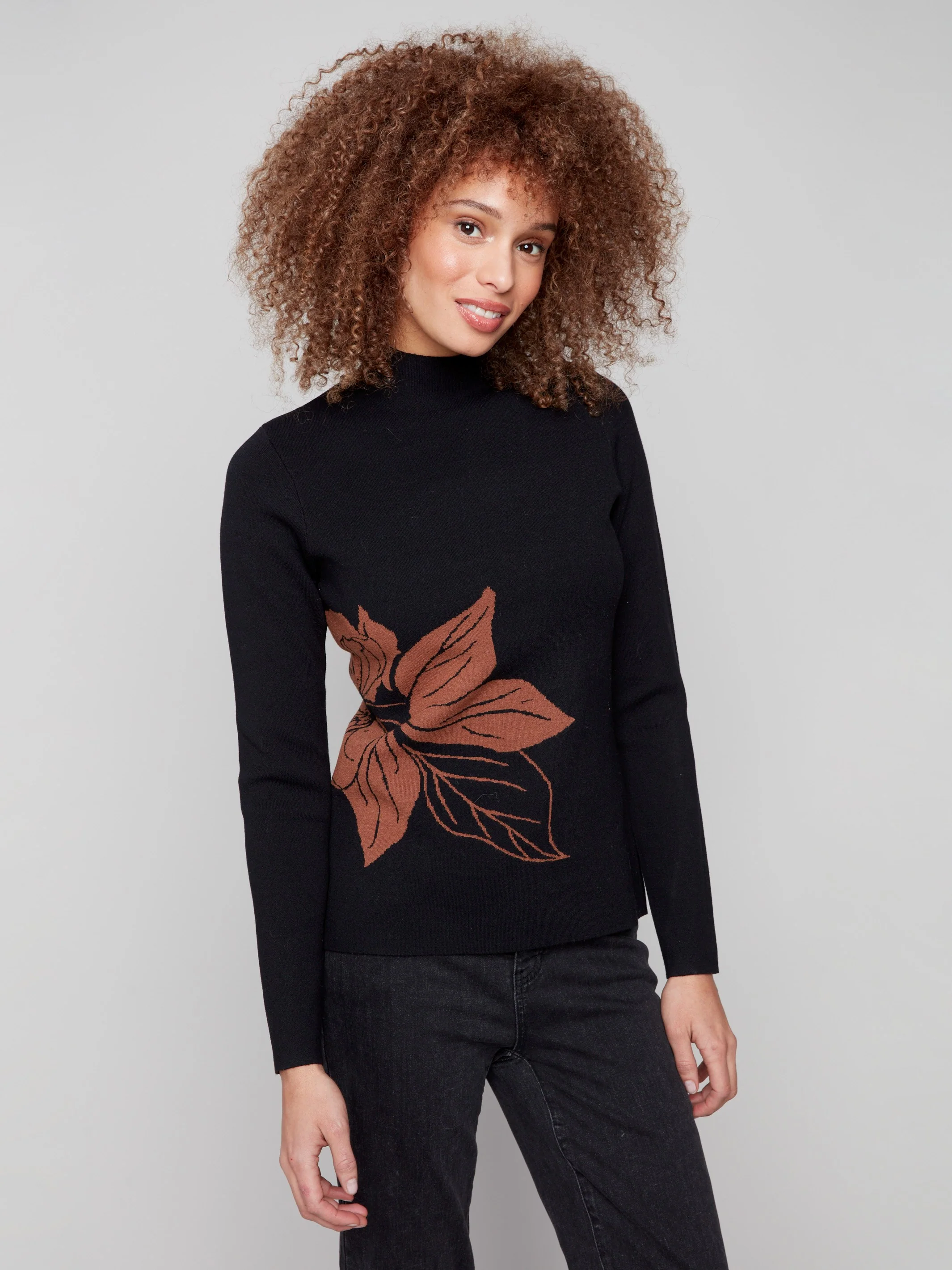 Reversible Mock Neck Sweater - Cacao - Image 5