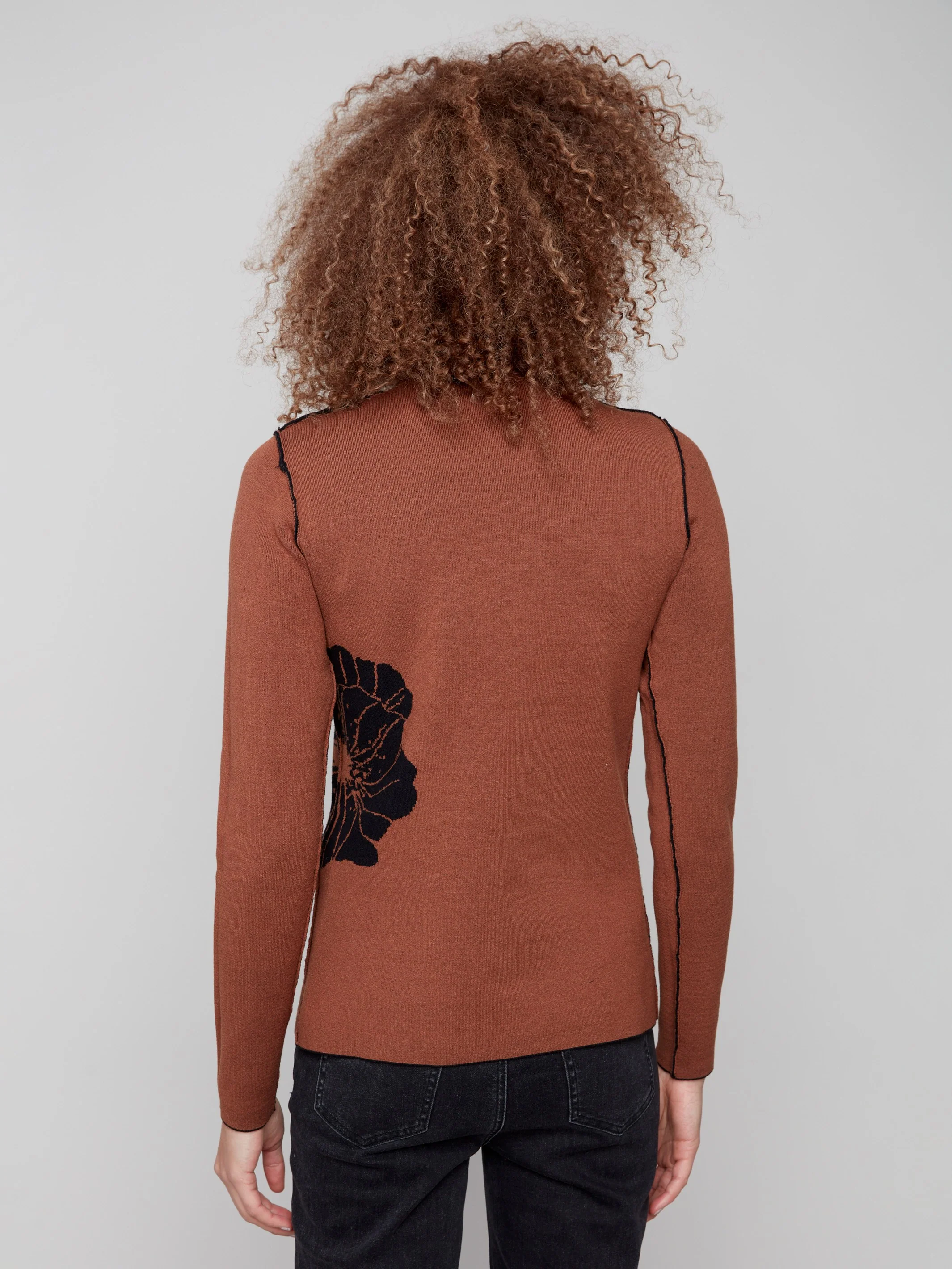 Reversible Mock Neck Sweater - Cacao - Image 7