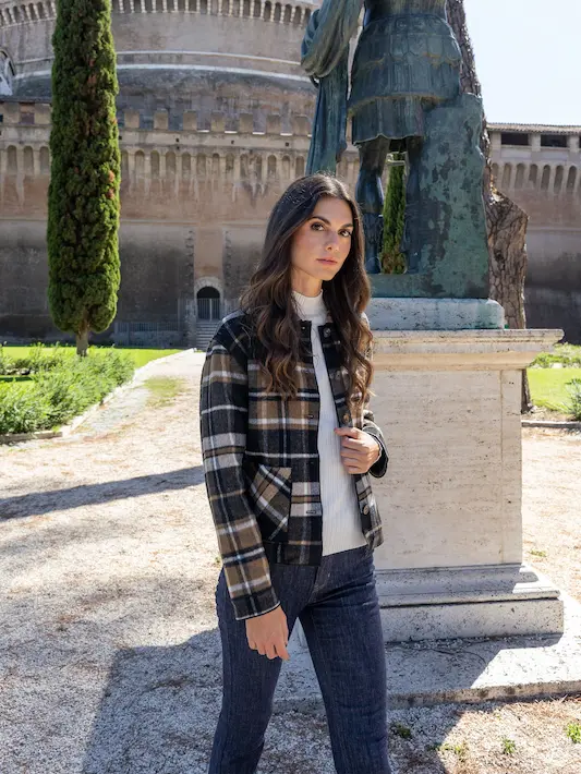 Reversible Plaid Jacket - Cacao - Image 14