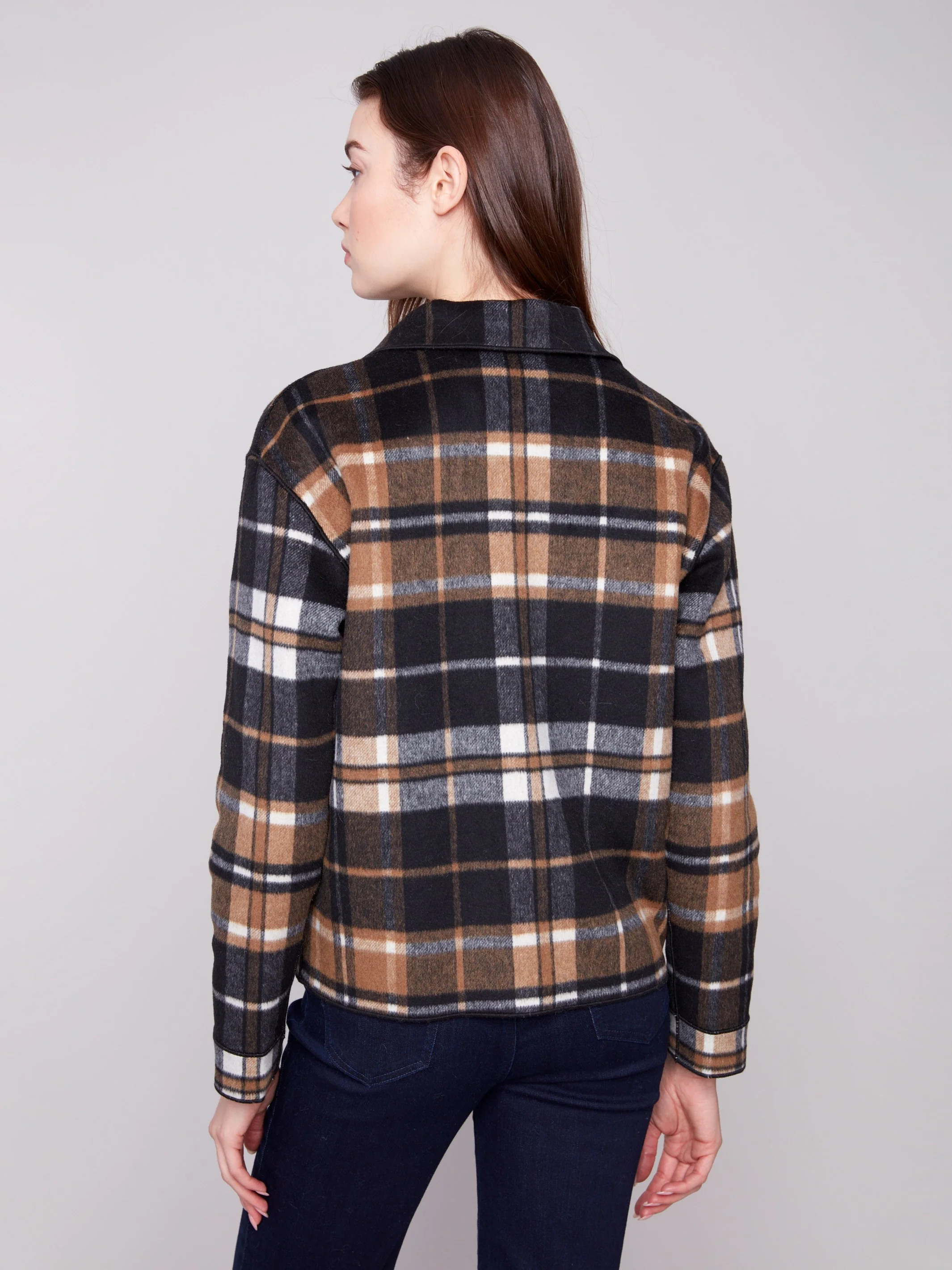 Reversible Plaid Jacket - Cacao - Image 6